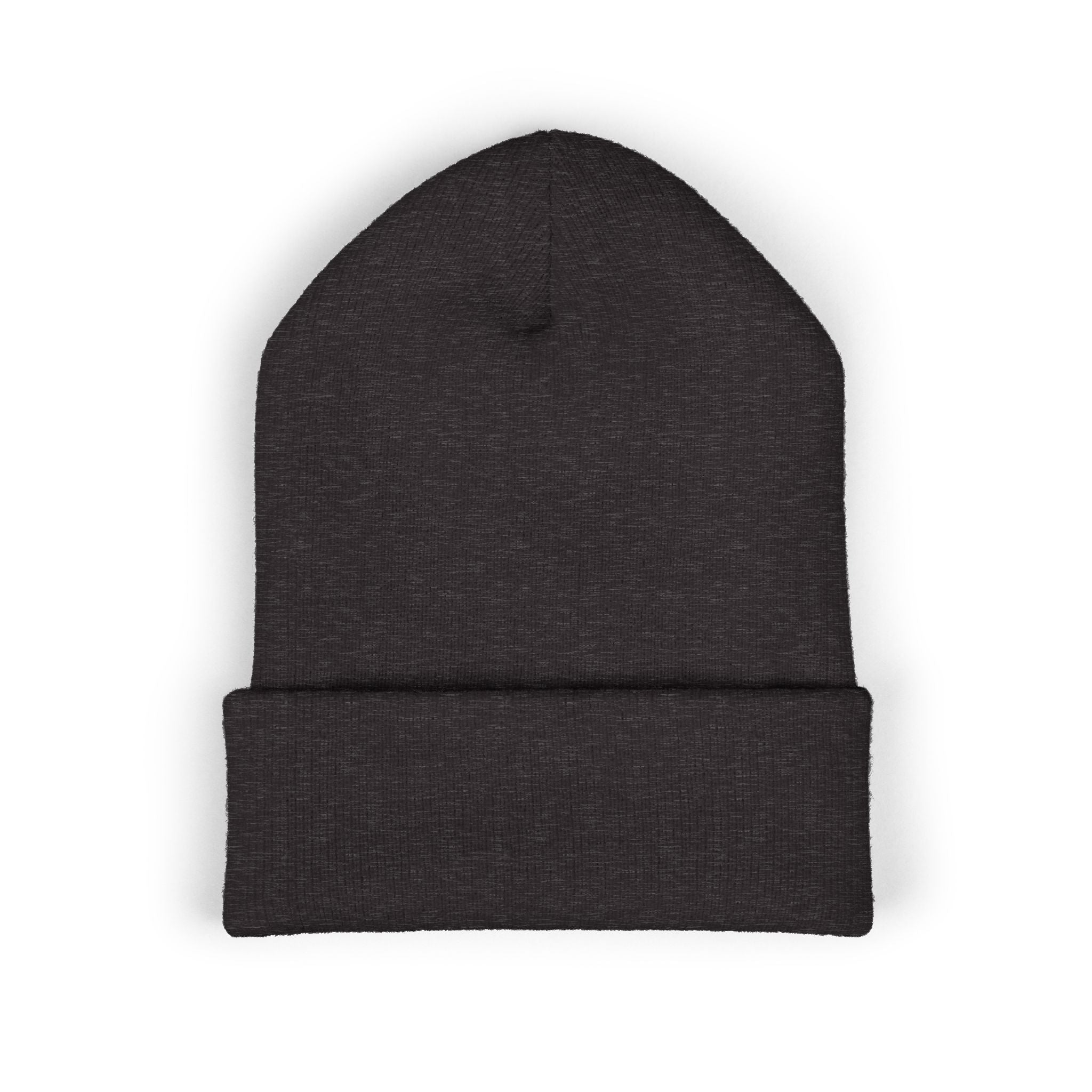 Embroidered 'HES' Classic Cuffed Beanie — Minimal Logo Knit Hat