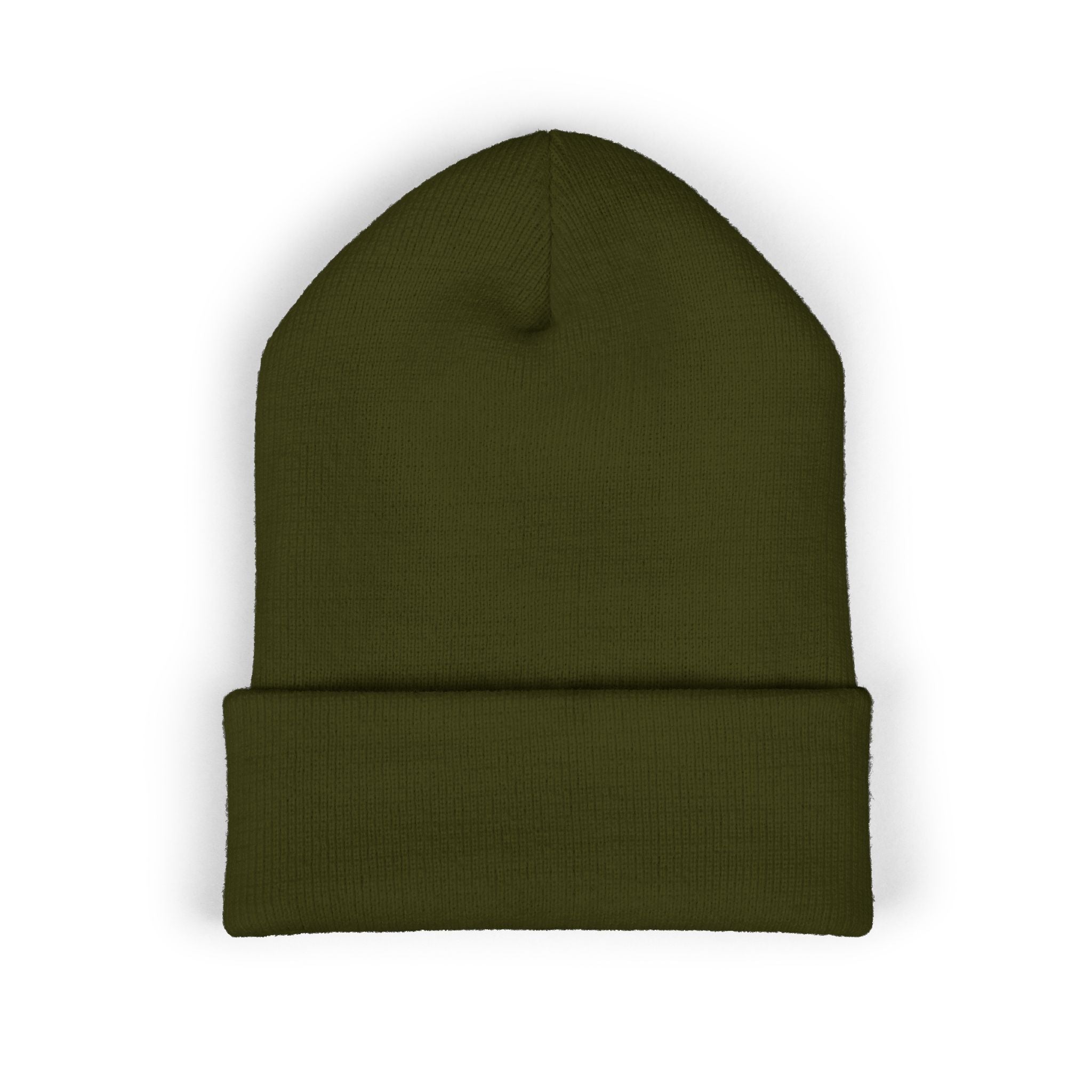 Embroidered 'HES' Classic Cuffed Beanie — Minimal Logo Knit Hat