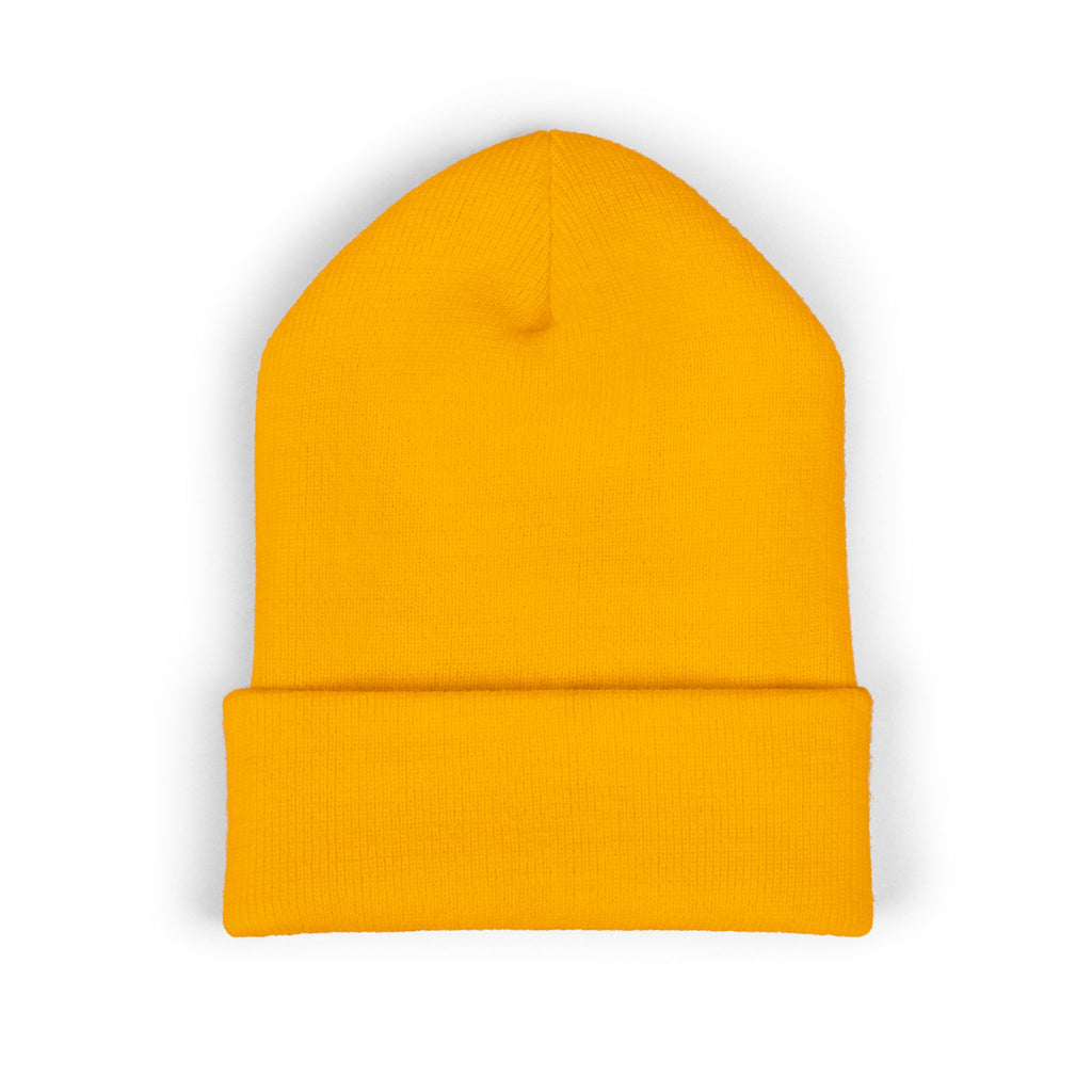 Embroidered 'HES' Classic Cuffed Beanie — Minimal Logo Knit Hat