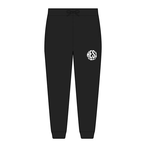 Embroidered Monogram Joggers — Cozy Fleece Sweatpants with Circular 'KES' Logo