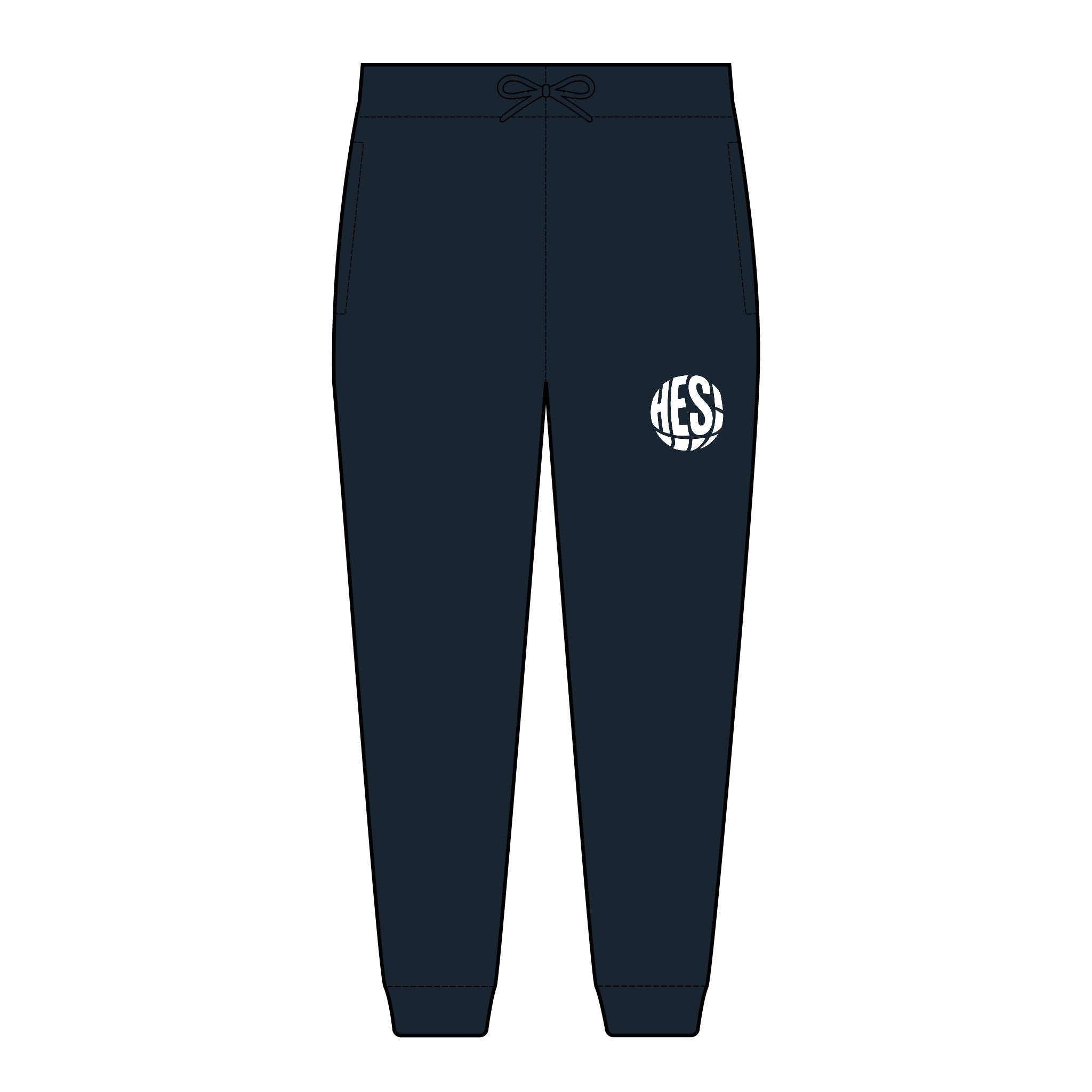 Embroidered Monogram Joggers — Cozy Fleece Sweatpants with Circular 'KES' Logo