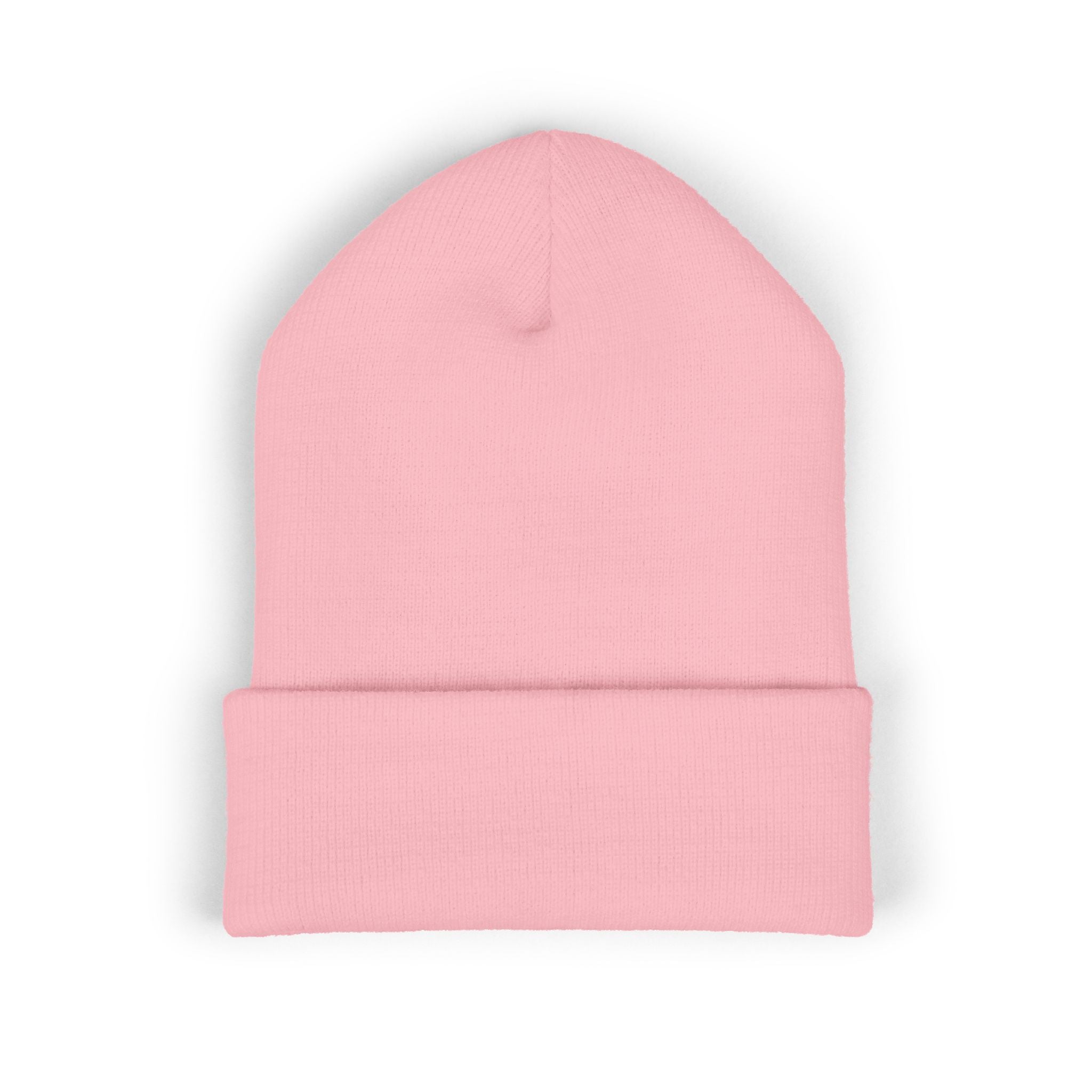 Embroidered 'HES' Classic Cuffed Beanie — Minimal Logo Knit Hat
