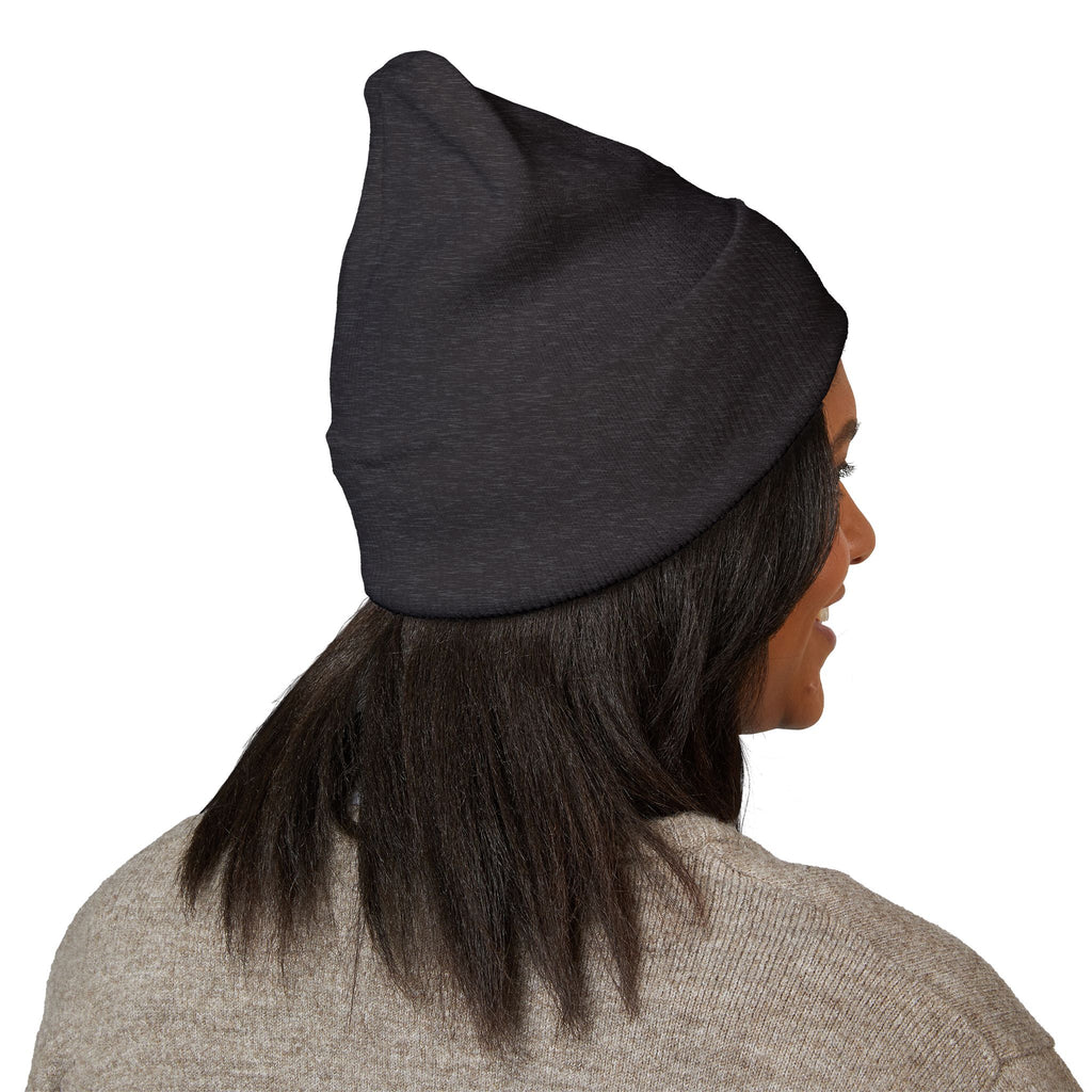 Embroidered 'HES' Classic Cuffed Beanie — Minimal Logo Knit Hat