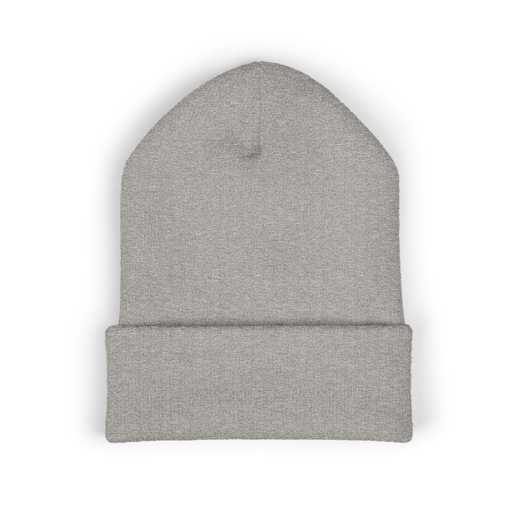 Embroidered 'HES' Classic Cuffed Beanie — Minimal Logo Knit Hat