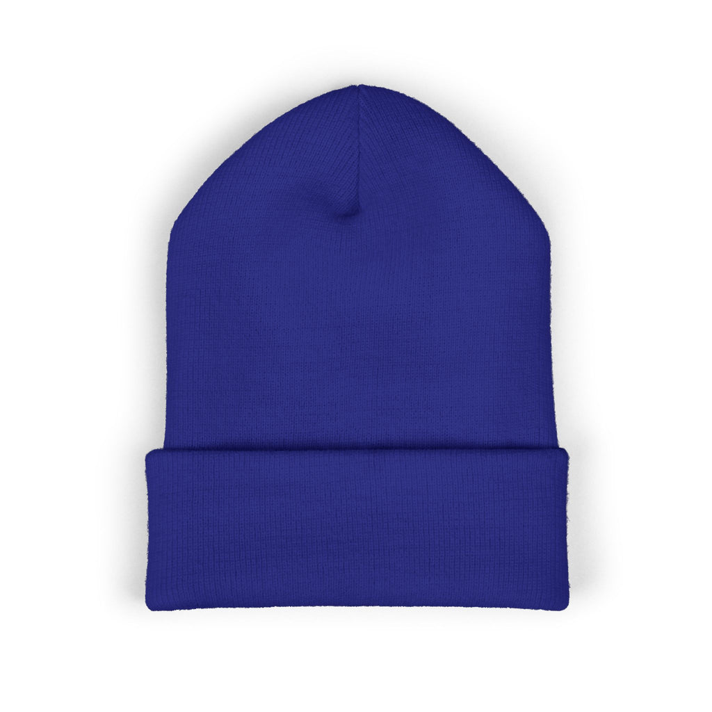 Embroidered 'HES' Classic Cuffed Beanie — Minimal Logo Knit Hat