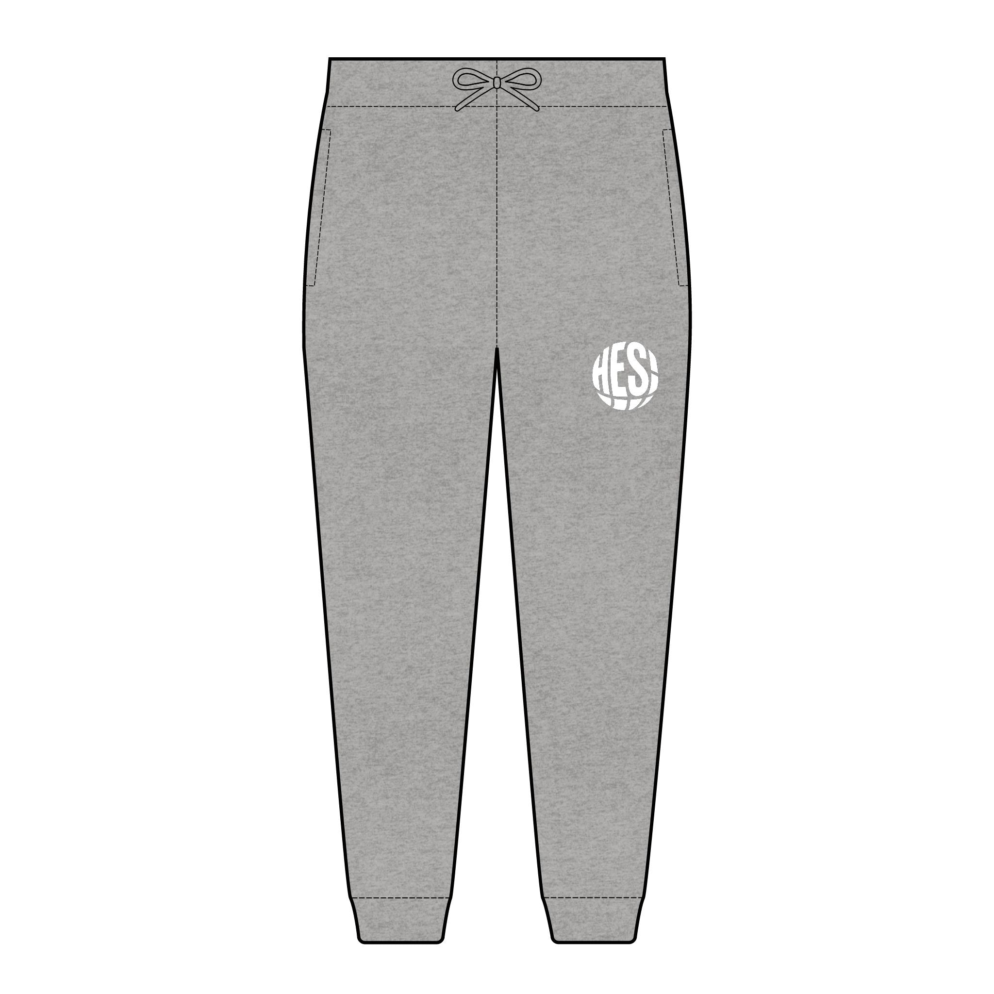 Embroidered Monogram Joggers — Cozy Fleece Sweatpants with Circular 'KES' Logo