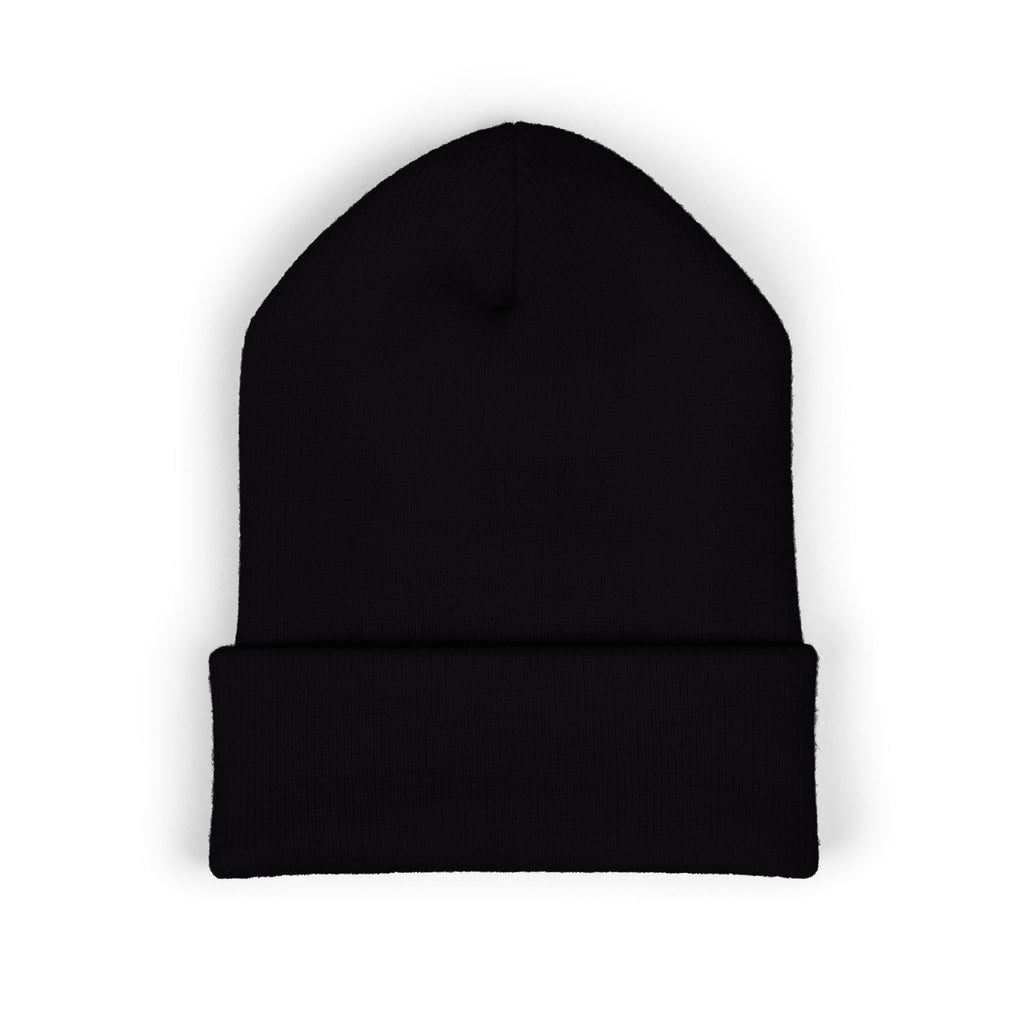 Embroidered 'HES' Classic Cuffed Beanie — Minimal Logo Knit Hat
