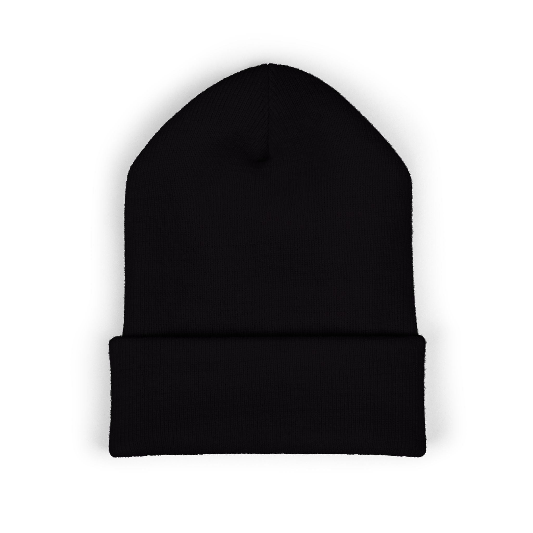 Embroidered 'HES' Classic Cuffed Beanie — Minimal Logo Knit Hat