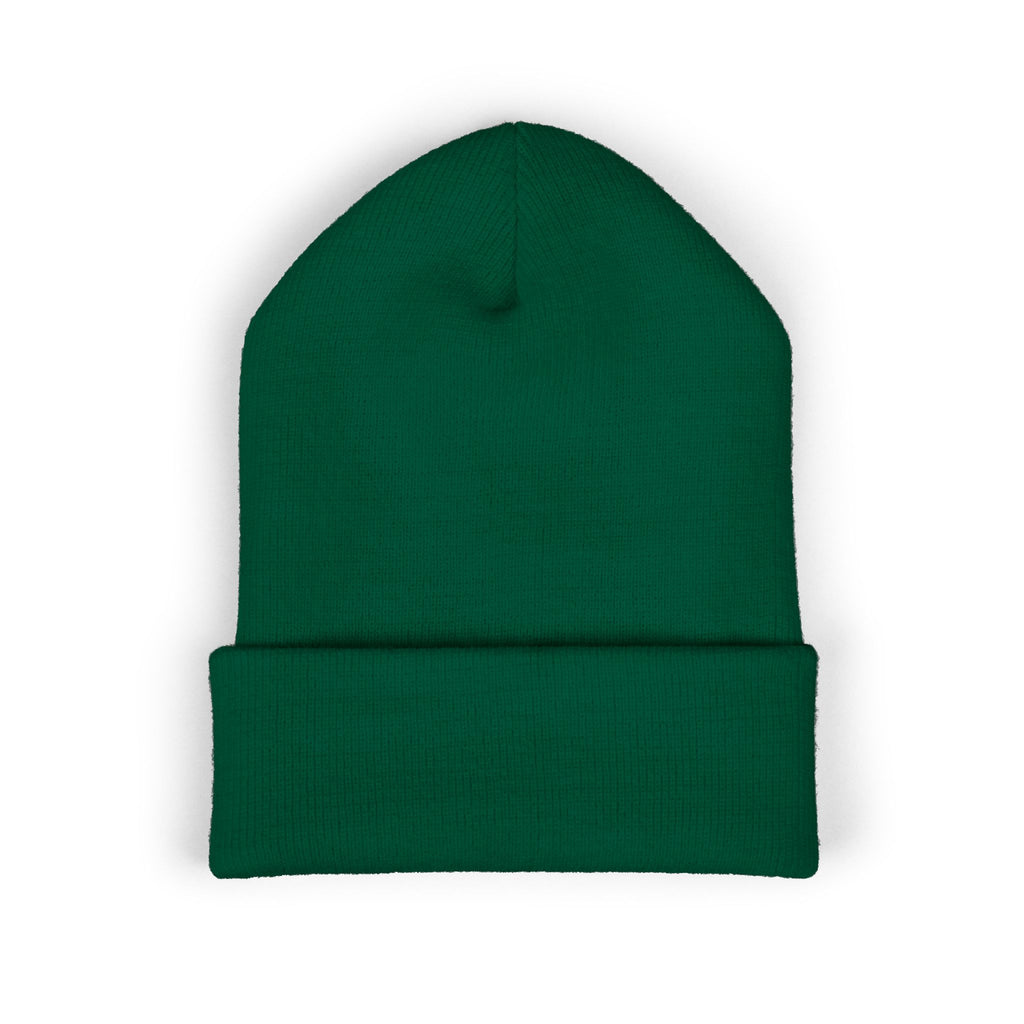 Embroidered 'HES' Classic Cuffed Beanie — Minimal Logo Knit Hat